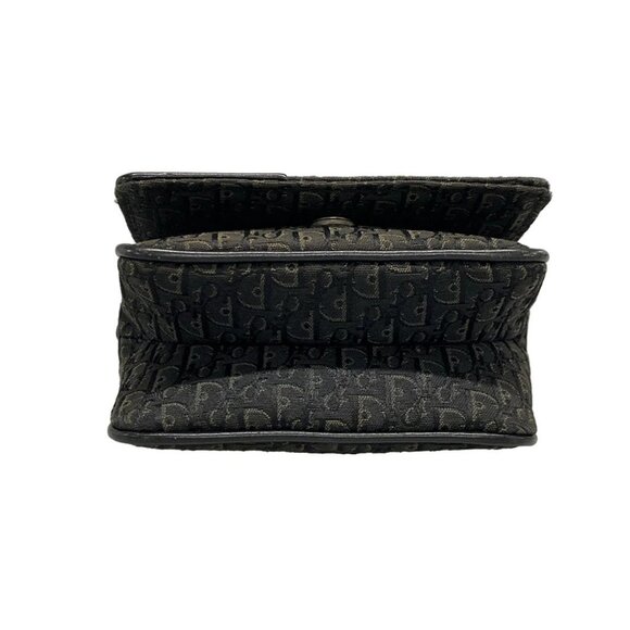 Auth DIOR/ChristianDior Street Chic/Trotter Black Jacquard Leather Shoulder Bag - Picture 7 of 16